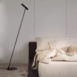 Дизайнерский торшер с цилиндрическим плафоном ADLAUG BRASS в современном дизайне от ImperiumLoft