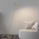 Дизайнерский торшер с цилиндрическим плафоном ADLAUG BRASS в современном дизайне от ImperiumLoft