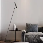 Дизайнерский торшер с цилиндрическим плафоном ADLAUG BLACK в современном дизайне от ImperiumLoft