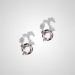 Настенный светильник с белым шарообразным плафоном на деревянной полочке с декоративными облаками Бра MIKAS от ImperiumLoft