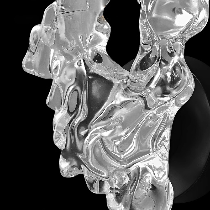 Настенный светильник с белым шарообразным плафоном на деревянной полочке с декоративными облаками Бра MIKAS от ImperiumLoft