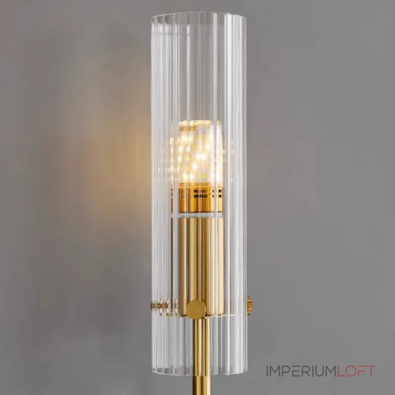 Бра на высокой стойке с цилиндрическим плафоном из рифленого стекла RELF BLACK от ImperiumLoft Бра на высокой стойке с цилиндрическим плафоном из рифленого стекла RELF BLACK от ImperiumLoft