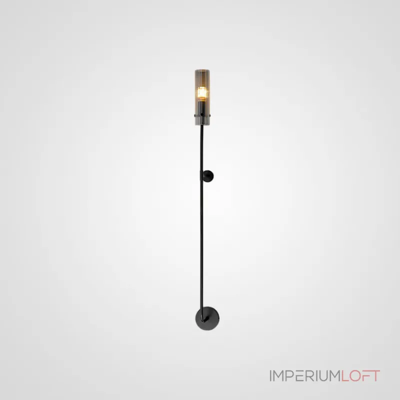 Бра на высокой стойке с цилиндрическим плафоном из рифленого стекла RELF BLACK от ImperiumLoft Бра на высокой стойке с цилиндрическим плафоном из рифленого стекла RELF BLACK от ImperiumLoft