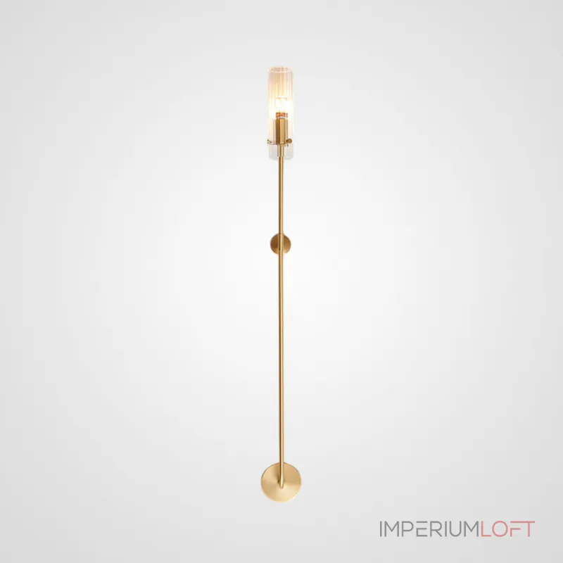 Бра на высокой стойке с цилиндрическим плафоном из рифленого стекла RELF BRASS от ImperiumLoft Бра на высокой стойке с цилиндрическим плафоном из рифленого стекла RELF BRASS от ImperiumLoft