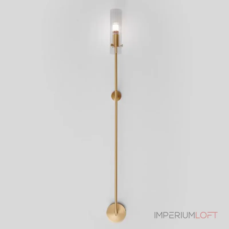 Бра на высокой стойке с цилиндрическим плафоном из рифленого стекла RELF BRASS от ImperiumLoft Бра на высокой стойке с цилиндрическим плафоном из рифленого стекла RELF BRASS от ImperiumLoft