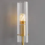 Бра на высокой стойке с цилиндрическим плафоном из рифленого стекла RELF BRASS от ImperiumLoft