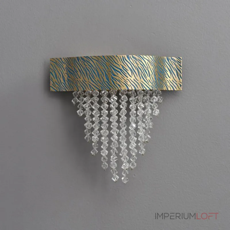 Настенный светильник с декором из хрустальных ограненных подвесок на латунном ободе с рельефным «хищным» узором Бра TIGER WALL L от ImperiumLoft Настенный светильник с декором из хрустальных ограненных подвесок на латунном ободе с рельефным «хищным» узором Бра TIGER WALL L от ImperiumLoft