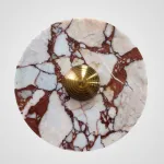 Светодиодный настенный светильник с дисковидным рассеивателем из цветного мрамора с контрастной текстурой Бра TERKEL RED L от ImperiumLoft