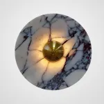 Светодиодный настенный светильник с дисковидным рассеивателем из цветного мрамора с контрастной текстурой Бра TERKEL BLACK S от ImperiumLoft