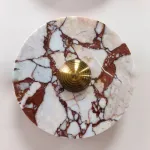 Светодиодный настенный светильник с дисковидным рассеивателем из цветного мрамора с контрастной текстурой Бра TERKEL BLACK M от ImperiumLoft