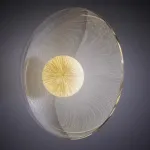 Настенный cветильник с кремово-желтыми шарообразными плафонами внутри стеклянных купольных рассеивателей разной фактуры ROMANUS WALL S от ImperiumLoft