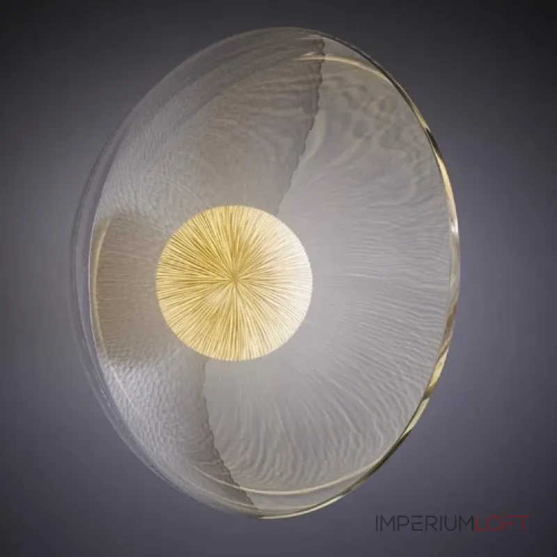 Настенный cветильник с кремово-желтыми шарообразными плафонами внутри стеклянных купольных рассеивателей разной фактуры ROMANUS WALL M от ImperiumLoft