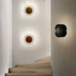 Настенный светодиодный cветильник в виде цилиндра с радиально расположенными пластинами SMED BLACK 3000 от ImperiumLoft