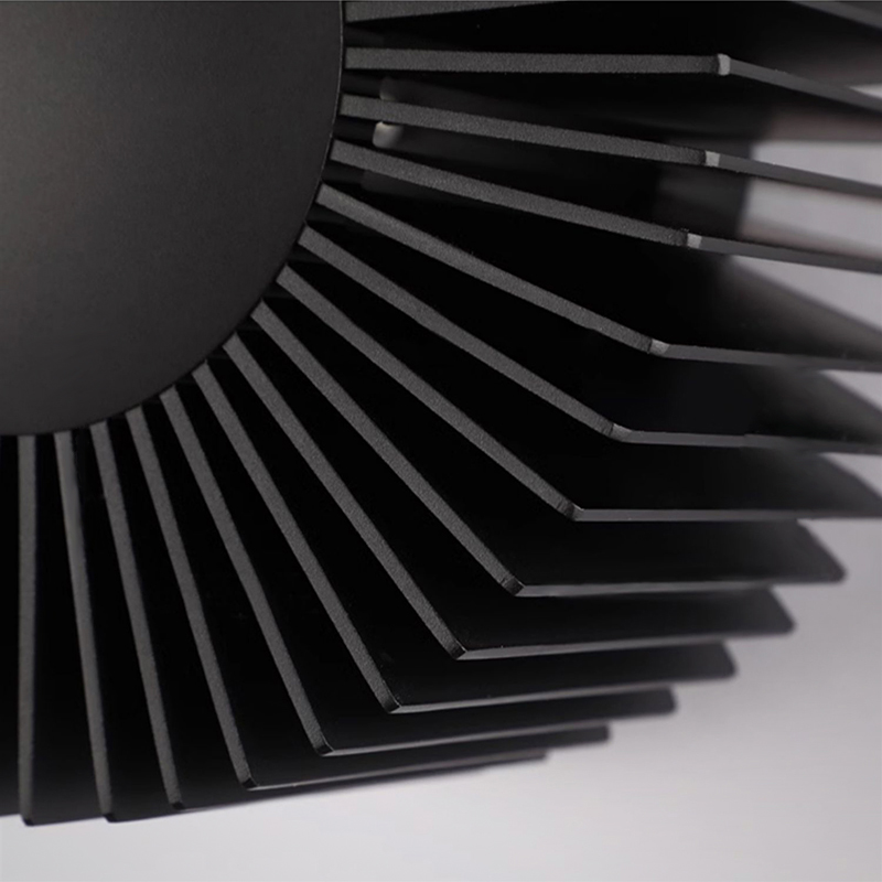 Настенный светодиодный cветильник в виде цилиндра с радиально расположенными пластинами SMED BLACK 3000 от ImperiumLoft