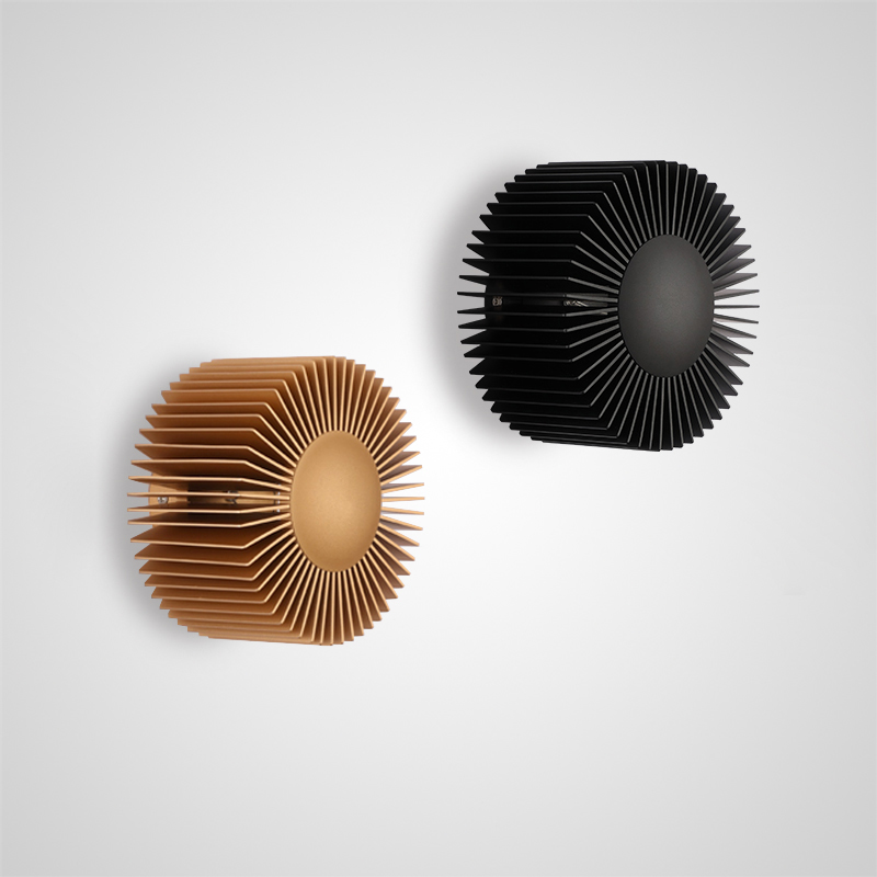 Настенный светодиодный cветильник в виде цилиндра с радиально расположенными пластинами SMED PINK 5000 от ImperiumLoft