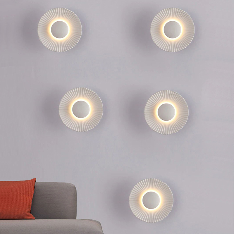 Настенный cветильник в виде гофрированного диска с LED подсветкой MEKHI A от ImperiumLoft