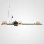 Серия светодиодных рядных светильников с шарообразными плафонами и цветочным кашпо в форме полусферы GRO LONG L3 от ImperiumLoft