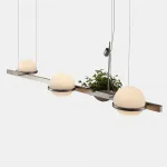 Серия светодиодных рядных светильников с шарообразными плафонами и цветочным кашпо в форме полусферы GRO LONG L3 от ImperiumLoft