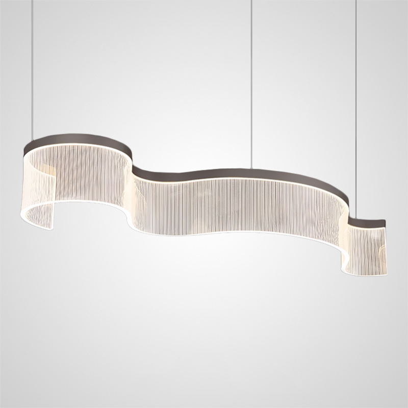 Серия реечных светильников с линейной гравировкой на прозрачном изогнутом корпусе со светодиодной подсветкой DANELIUS LONG L100 от ImperiumLoft