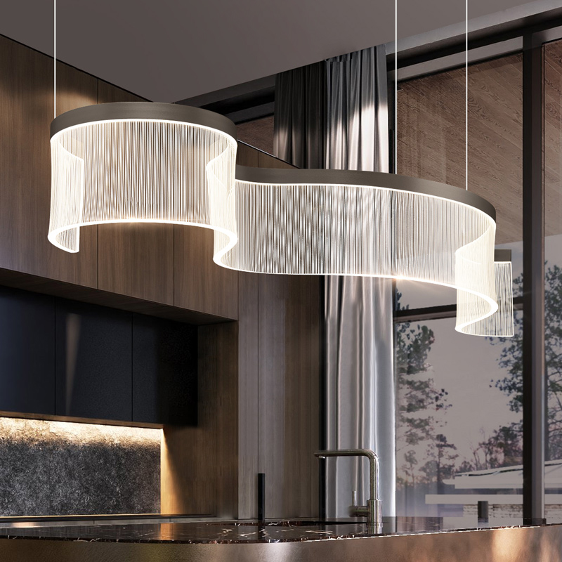 Серия реечных светильников с линейной гравировкой на прозрачном изогнутом корпусе со светодиодной подсветкой DANELIUS LONG L100 от ImperiumLoft