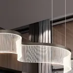 Серия реечных светильников с линейной гравировкой на прозрачном изогнутом корпусе со светодиодной подсветкой DANELIUS LONG L150 от ImperiumLoft