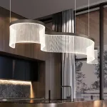 Серия реечных светильников с линейной гравировкой на прозрачном изогнутом корпусе со светодиодной подсветкой DANELIUS LONG L150 от ImperiumLoft