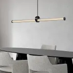 Реечный светодиодный рядный светильник на стойке с вытянутым цилиндрическим корпусом TEOFIL B L120 от ImperiumLoft