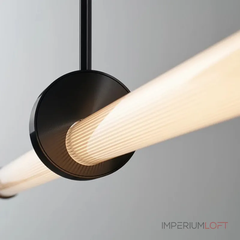 Реечный светодиодный рядный светильник на стойке с вытянутым цилиндрическим корпусом TEOFIL B L120 от ImperiumLoft