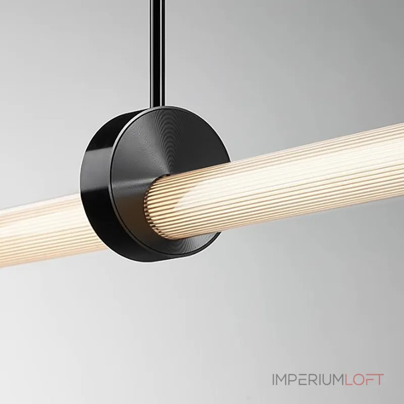 Реечный светодиодный рядный светильник на стойке с вытянутым цилиндрическим корпусом TEOFIL B L140 от ImperiumLoft