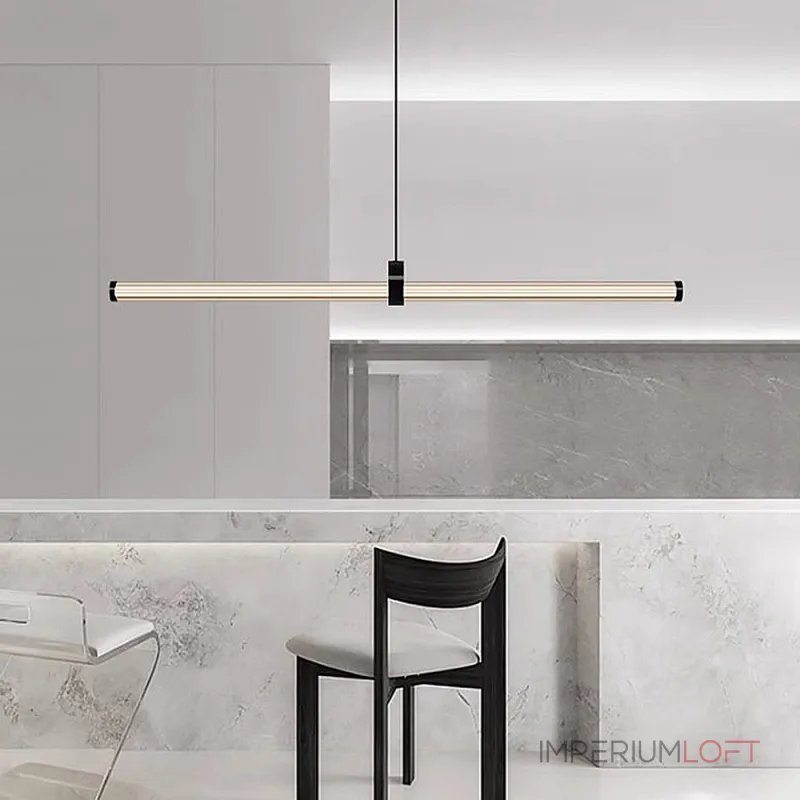 Реечный светодиодный рядный светильник на стойке с вытянутым цилиндрическим корпусом TEOFIL B L160 от ImperiumLoft