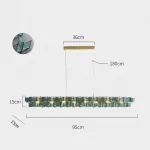 Реечный светильник с оригинальными рассеивателями в виде стилизованных бабочек из фигурного цветного стекла DEXTER LONG L95 BLUE от ImperiumLoft