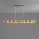 Реечный светильник с оригинальными рассеивателями в виде стилизованных бабочек из фигурного цветного стекла  DEXTER LONG L95 AMBER от ImperiumLoft