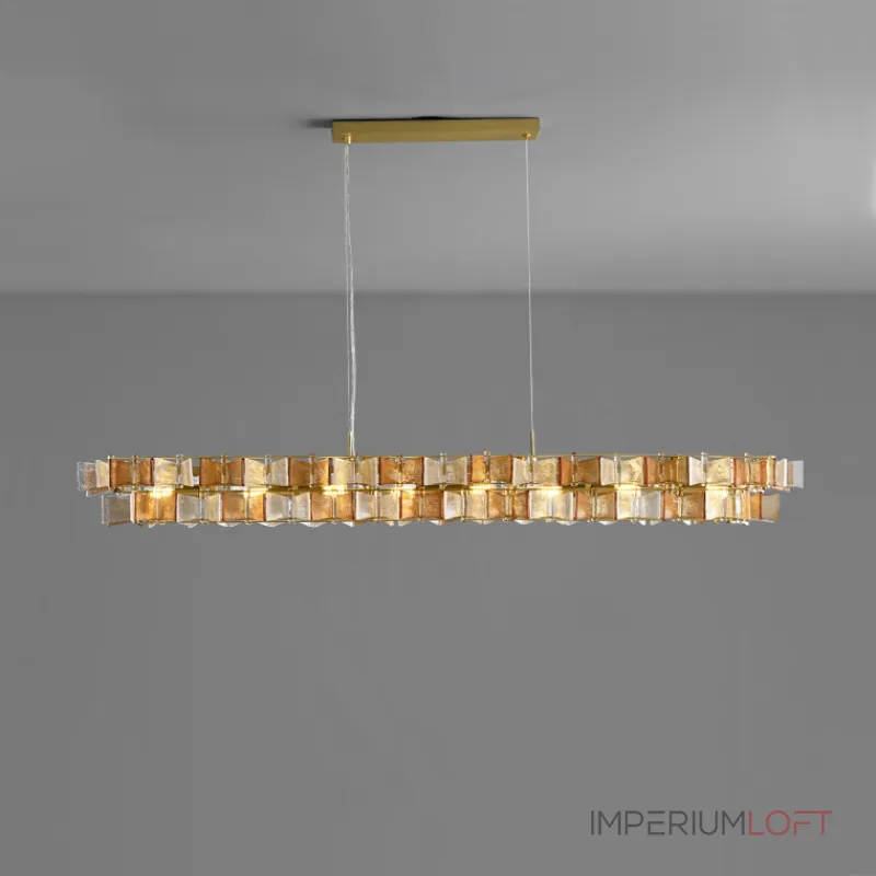 Реечный светильник с оригинальными рассеивателями в виде стилизованных бабочек из фигурного цветного стекла DEXTER LONG L95 AMBER от ImperiumLoft Реечный светильник с оригинальными рассеивателями в виде стилизованных бабочек из фигурного цветного стекла DEXTER LONG L95 AMBER от ImperiumLoft