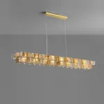 Реечный светильник с оригинальными рассеивателями в виде стилизованных бабочек из фигурного цветного стекла  DEXTER LONG L95 AMBER от ImperiumLoft