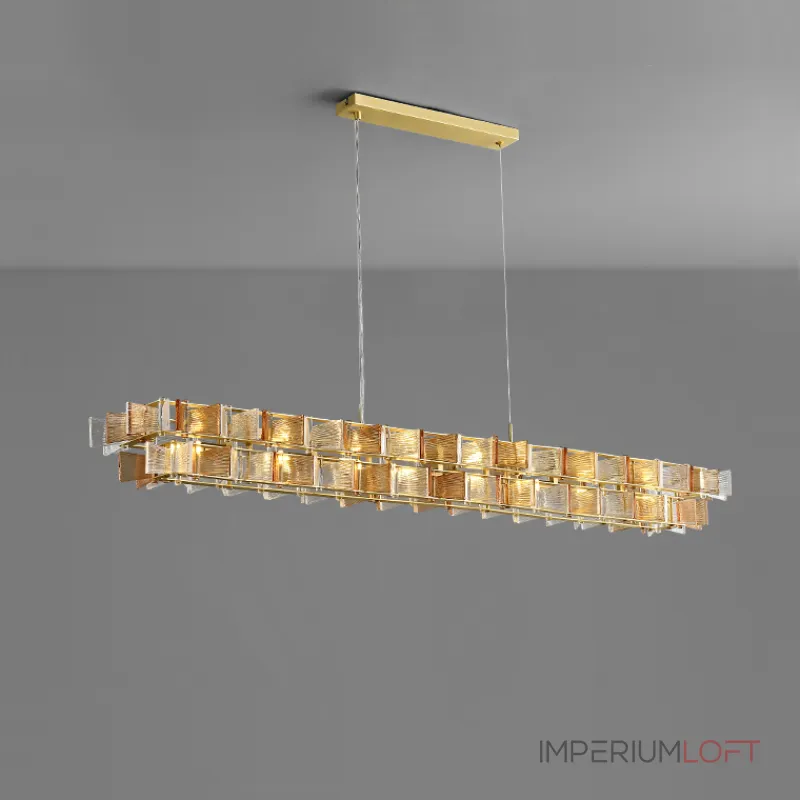 Реечный светильник с оригинальными рассеивателями в виде стилизованных бабочек из фигурного цветного стекла DEXTER LONG L95 AMBER от ImperiumLoft Реечный светильник с оригинальными рассеивателями в виде стилизованных бабочек из фигурного цветного стекла DEXTER LONG L95 AMBER от ImperiumLoft