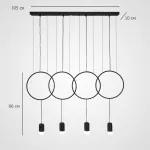 Подвесной светильник в стиле минимализм с геометрическими акцентными элементами FORVET BLACK L4 от ImperiumLoft