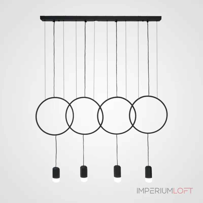 Подвесной светильник в стиле минимализм с геометрическими акцентными элементами FORVET BLACK L4 от ImperiumLoft Подвесной светильник в стиле минимализм с геометрическими акцентными элементами FORVET BLACK L4 от ImperiumLoft