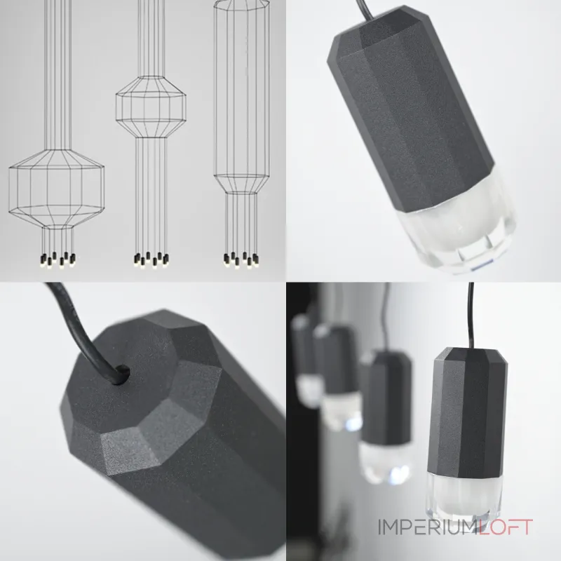 Подвесной светильник Via Wireflow polyhedral 0331 Lineal Pendant Light от ImperiumLoft