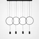 Подвесной светильник в стиле минимализм с геометрическими акцентными элементами FORVET BLACK L4 от ImperiumLoft