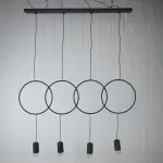 Подвесной светильник в стиле минимализм с геометрическими акцентными элементами FORVET BLACK L4 от ImperiumLoft