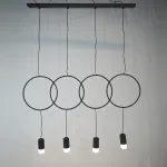 Подвесной светильник в стиле минимализм с геометрическими акцентными элементами FORVET BLACK L4 от ImperiumLoft