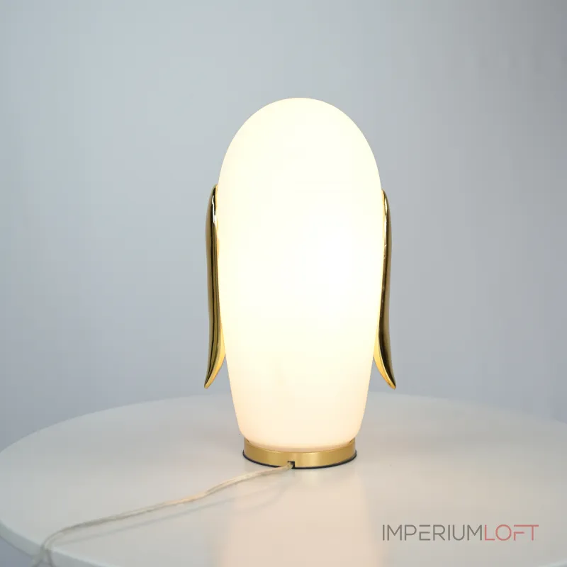 Настольная лампа из белого матового стекла Birdi Penguin White от ImperiumLoft