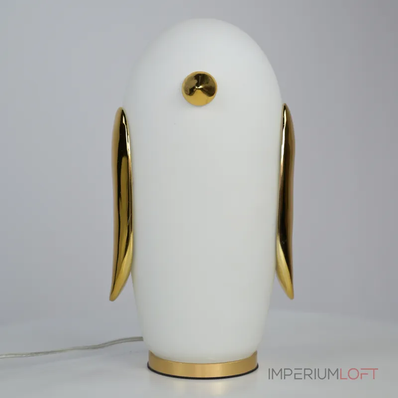 Настольная лампа из белого матового стекла Birdi Penguin White от ImperiumLoft