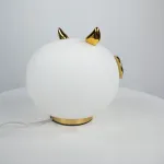 Настольная лампа из белого матового стекла Birdi Owl White от ImperiumLoft