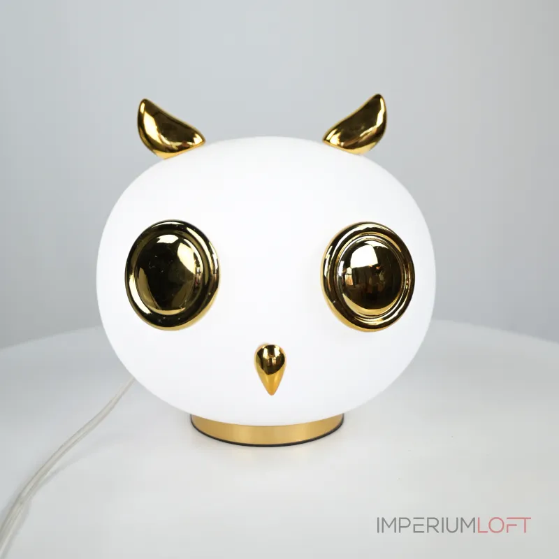 Настольная лампа из белого матового стекла Birdi Owl White от ImperiumLoft Настольная лампа из белого матового стекла Birdi Owl White от ImperiumLoft