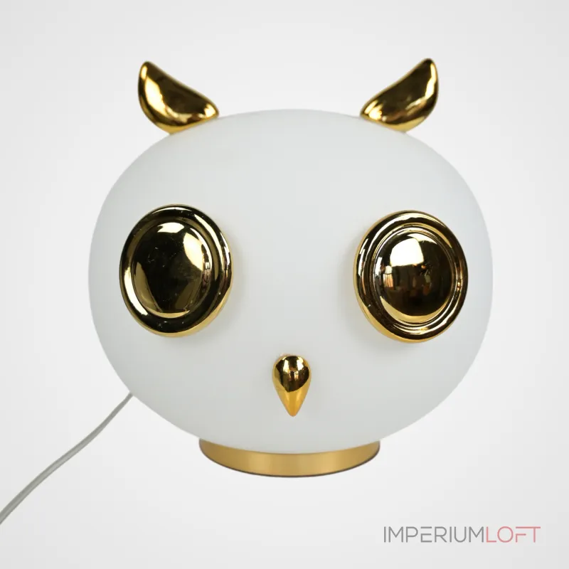 Настольная лампа из белого матового стекла Birdi Owl White от ImperiumLoft Настольная лампа из белого матового стекла Birdi Owl White от ImperiumLoft