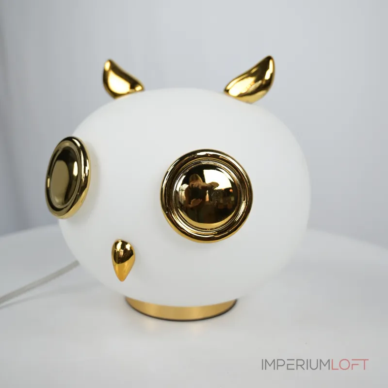Настольная лампа из белого матового стекла Birdi Owl White от ImperiumLoft Настольная лампа из белого матового стекла Birdi Owl White от ImperiumLoft