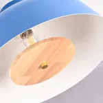 Потолочный светильник GLOBEMI BLUE D38 от ImperiumLoft синего цвета с круглым деревянным элементом