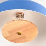 Потолочный светильник GLOBEMI BLUE D38 от ImperiumLoft синего цвета с круглым деревянным элементом