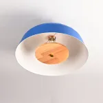 Потолочный светильник GLOBEMI BLUE D38 от ImperiumLoft синего цвета с круглым деревянным элементом